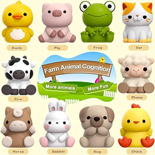 Learning Toys for 1,2,3 Year Old Toddlers, 20Pcs Farm Animals Toys Montessori Counting, Matching & Sorting Fine Motor Games, Christmas Birthday Easter Gift for Baby Boys Girls Age 12-18 Months - Image 2