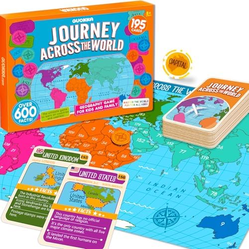 Board Games for Kids 8-12 - Educational Geography Games for Kids and Family by QUOKKA