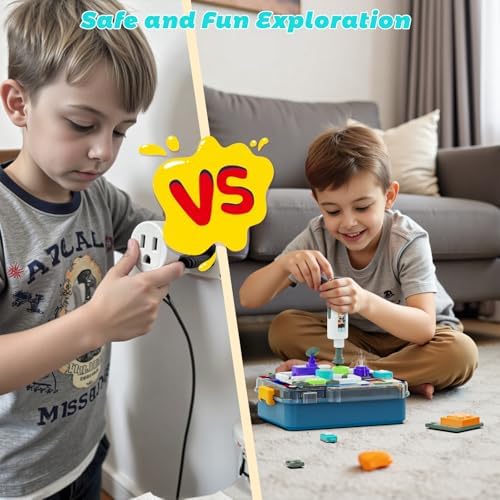Science Kits for Kids Age 5-7 8-12, STEM Educational Learning Toys with 58 Circuit Parts, Over 520 Projects, Travel Sensory Table Fidget Toy for Boys Girls Birthday Gifts Ages 3 4 5 6 7 8 9 10 11 12 - Image 5
