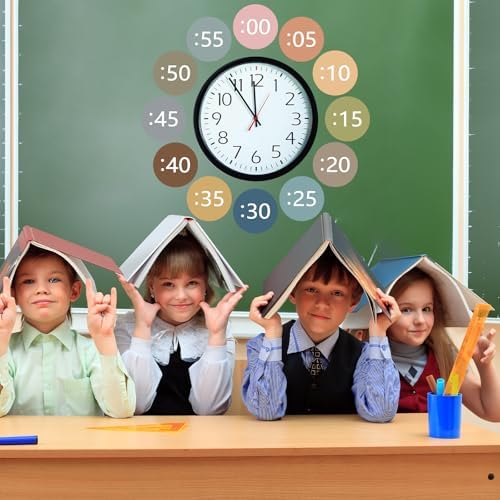 Boho Rainbow Clock Numbers Bulletin Board Kits, Telling Time Teaching Clock for Kids Labels, Learning to Tell Time Cutouts for Elementary Math Classroom Must Haves (Boho) - Image 7