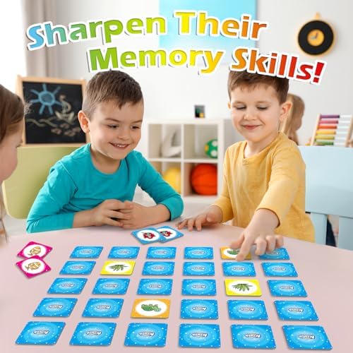 Aizweb Match Game,Memory Game,40 Pcs Toddler Card Games for Boys Girls Kids Ages 3 4 5 6,Flash Cards for Preschool Kindergarten Learning Activities,Educational Toys Homechool Supplies - Image 3