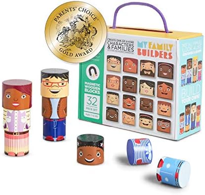 32-Piece Magnetic Wooden Figures, Adults and Kids by MyFamilyBuilders