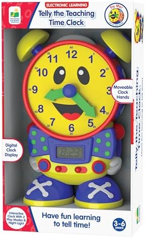 The Learning Journey Telly The Teaching Time Clock, Electronic Analog & Digital Time Telling Aid with Two Quiz Modes & Night Light,Multi by TheLearningJourney
