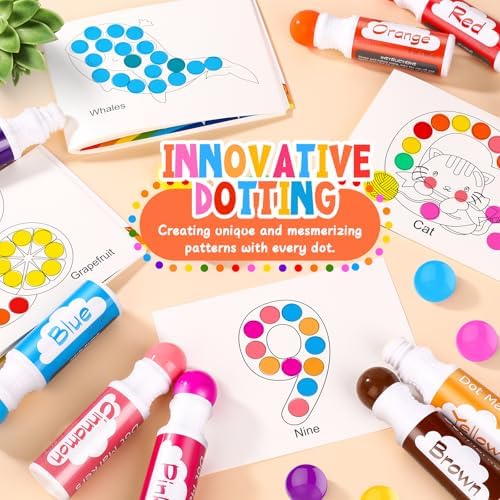 Soucolor 32-Pack Washable Dot Markers for Kids & Toddlers 8 Vibrant Colors - Image 7