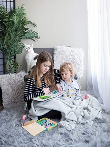 ZazzyKid Kids Magnetic Pattern Blocks Set: 216 PCS Geometric Shape Puzzles Tangram - STEM - Image 5