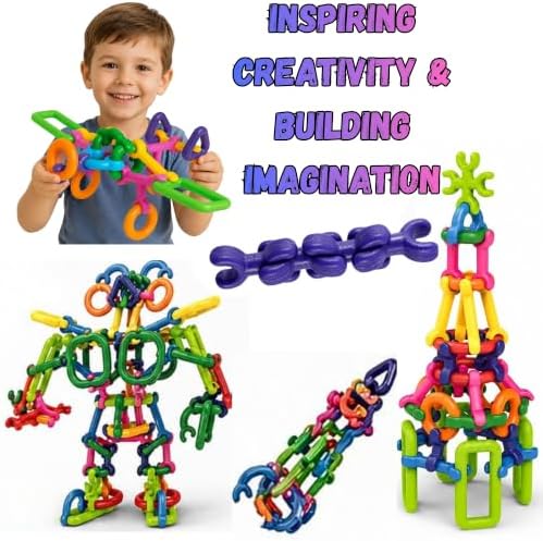 Click & Create Builder Set (80 pcs) - STEM Educational Interlocking Building Blocks for Kids Ages 2-7, Creative Construction Toy for Boys & Girls, Colorful Fine Motor Skills Toy - Image 2