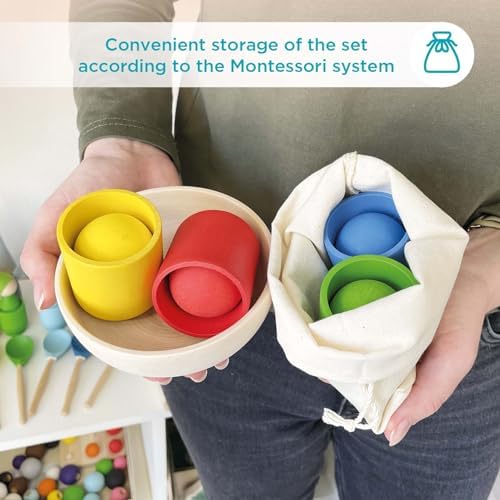 Ulanik Balls in Cups Starter Kit Montessori Toys for 1 Year Old - Image 4