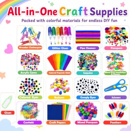 FUNZBO Arts and Crafts Supplies for Kids - Back to School Craft Kit - Image 2