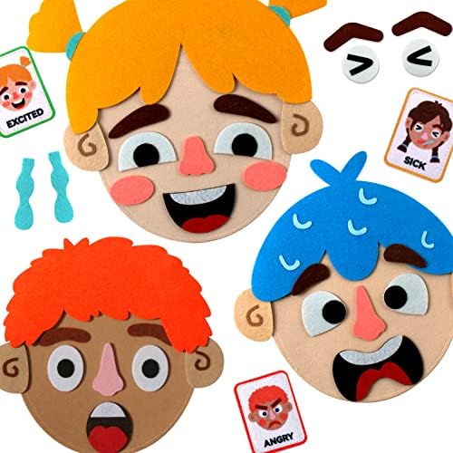 Craftstory 86 Pcs Social Emotional Learning Activities Sensory Toys for Kids- Montessori Toys with 2 Face Boards 9 Emotion Cards, Autism Learning Materials for Kids Speech Therapy Materials by Craftstory