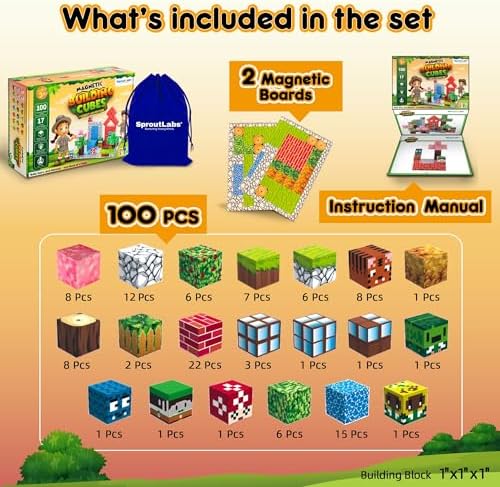 Magnetic Blocks, Magnetic Building Blocks for Kids, Building Blocks for Girls and Boys, Building Toys, Toddler Toys, Building Game Sensory Kids Ages 4 5 6 7 8 9, 100 Pcs - Image 6