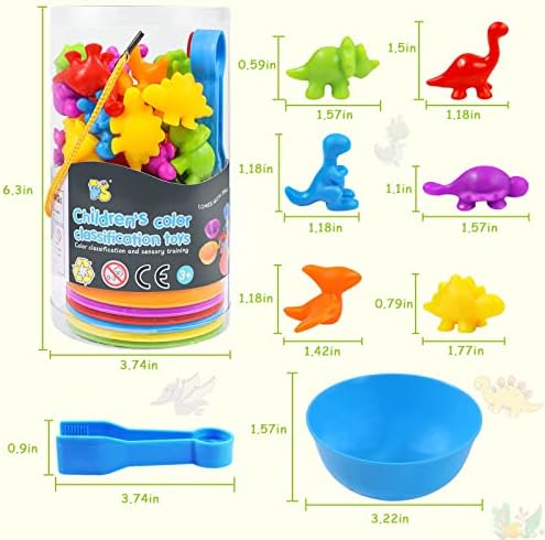 TSYAN Counting Toys Matching Game for Kids with Sorting Bowls Sensory Toys Color Classification Game Set Early Learning Preschool Montessori Educational Toy - Image 4