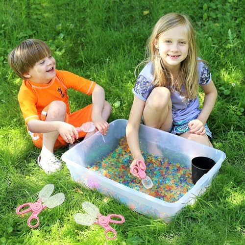 Pink Bug Catcher Scoopers for Kids 4pcs– Handy Insect Catching Scissor Tongs, Fine Motor Skills Toy, Plastic Tweezers for Outdoor Exploration & Pretend Play - Image 2