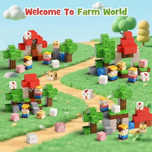 Mini Magnetic Blocks for Travel Toys: 49 Pcs Farm Animals Iron Storage Box - Image 6