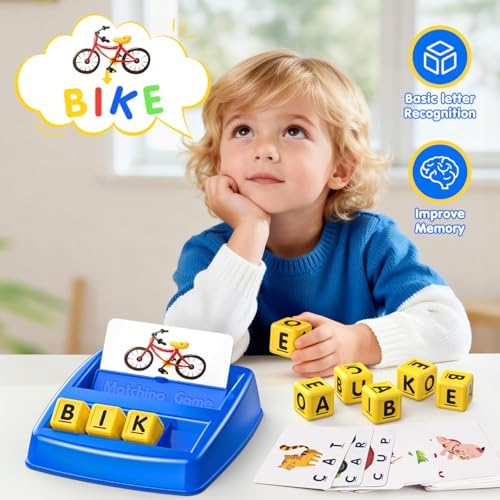 HahaGift Educational Toys for 3-5 Year Old Boy Girl Gifts, Matching Letter Learning Games Activities, Ideal Christmas Birthday Gift for Toddler Kids Age 3 4 5 6 7 Year Olds Boys Girls - Image 4