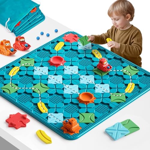 Kids Toys STEM Board Games - Large Size Logical Road Builder Educational Brain Teasers Puzzles Toys, Preschool Learning Montessori Big Board Maze Birthday Gifts Kids Boys Girls Age 4-8 Year Old by burgkidz