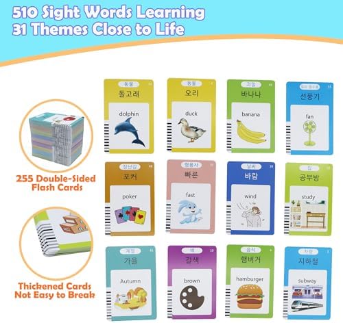 MAYAPHILOS 510 Words English and Korean Talking Flash Cards Bilingual - Image 2