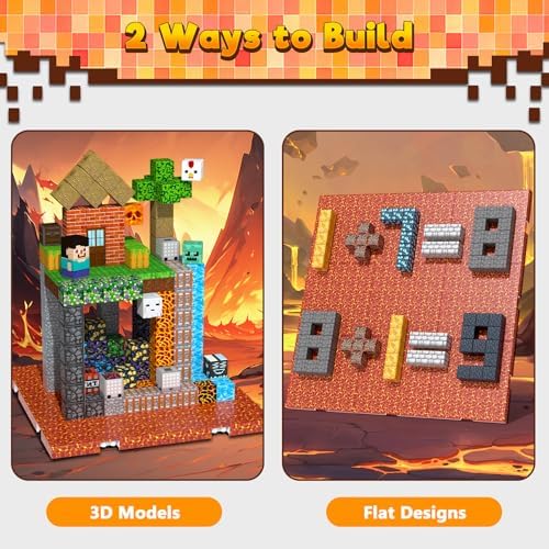 4PCS Magnetic Blocks Base Plates for Kids, 4" x 4" Strong Grip Base (Lava) - Image 6