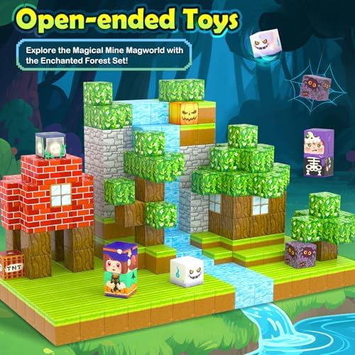150PCS Large Magnetic Blocks - Build Mine Magnet World Forest Tiles, Magnet Kids Games Classroom Must Haves Toddlers Magnetic Toys for Boys & Girls 3-5 6-8, STEM Montessori Sensory Ourdoor Toys Gift - Image 2