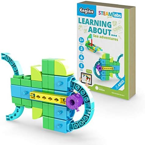 Engino STEAM Labs, Learning About Sea Adventures, STEAM Toys for Ages 3+, Building Blocks, STEM Project for Girls & Boys, Learning & Education Toys, Kindergarden Activities (5 Models) by Engino