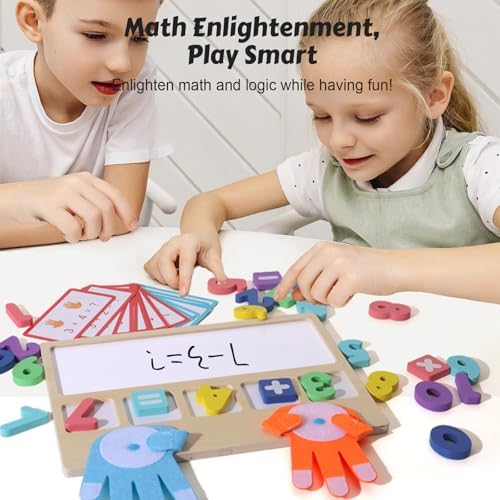 BESTAMTOY Montessori Math Board Toy - Double-Sided Finger Counting & Number Tracing Board Number Blocks, Wooden Math Manipulatives for Kids Ages 3-6, Preschool Classroom Homeschool Educational Games - Image 2