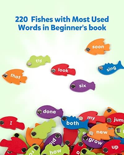 Coogam Wooden Magnetic Fishing Sight Words Game Learning Dolch Word Flashcards Montessori Educational Toy for Preschool 3 4 5 Year Old Kids - Image 4