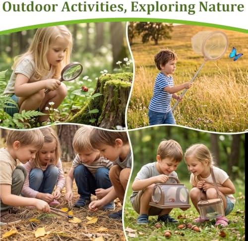 9 Pcs Bug Catcher for Kids, Outdoor Kids Explorer Kit with Magnifying Glass Butterfly Backpack & 6 Bug Catching Accessories, Outdoor Explorer Kit Nature Exploration Toys STEM Gift for Boys Girls 3-12 - Image 7