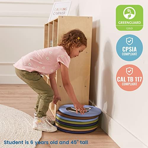 ECR4Kids SoftZone Emotion Pads with Mirror, Trilingual, Expression Cushions, Earthtone, 8-Piece - Image 6