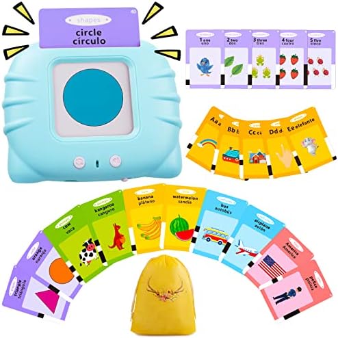 QuTZ ABC Learning Flash Cards for Toddlers 2-4 Bilingual Spanish English, Autism Toys, Speech Therapy Toys, Educational Learning Talking Sight Words Flash Cards for Boys and Girls, 275 Sight Words by Qutz-AFunLand
