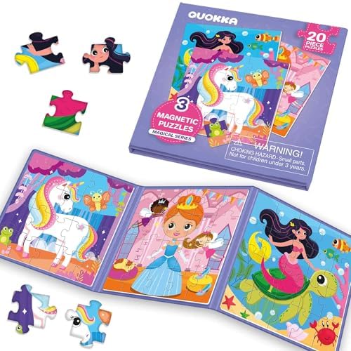 Magnetic Puzzles for Toddlers 3-5 - Kids Travel Toys for Girls by QUOKKA