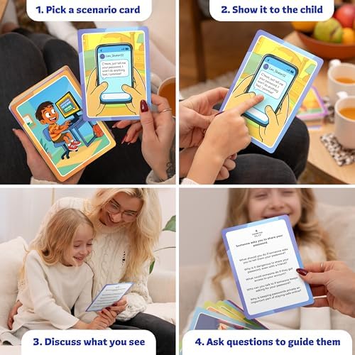 Who What Why Online Safety Conversation Cards for Kids, SEL Game - Image 4