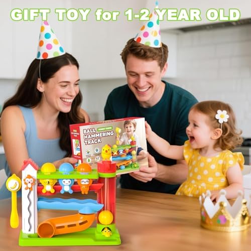 Ussybaby Musical Toys for 1-2 Years Old Boy,Bilingual Ball Drop Toy（Green） - Image 5