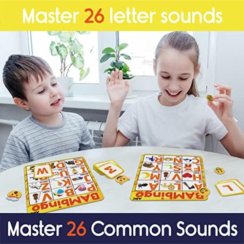 Alphabet and Phonics Bingo - ABC Learning Letter Recognition and CVC Words with Pictures - Phonics Games for Kids Ages 3-7 yrs Preschool Kindergarten - Image 6
