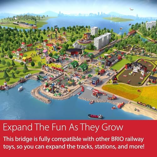 BRIO World Lifting Bridge - Moveable Wooden Train Accessory - FSC-Certified - Compatible with All BRIO Railway Sets - Includes 1 Lift & 2 Tracks - Creative Fun & Development - Kids Ages 3 & Up - Image 6
