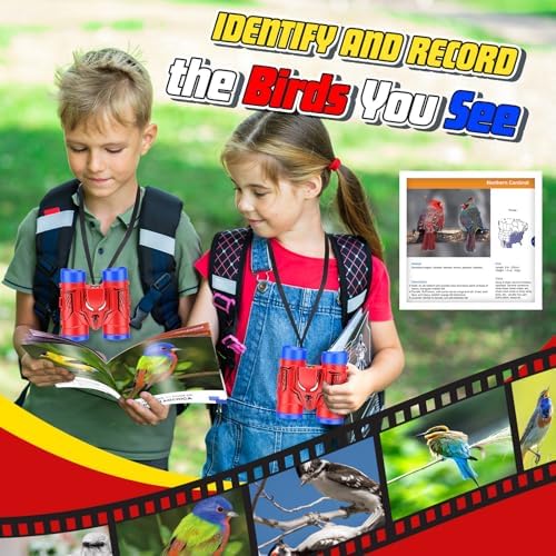 JovialToyz Binoculars for Kids Ages 3-8 Boy Binoculars Toys with Compass & Bird Watching Manual, Christmas Birthday Gifts for 3 4 5 6 7 8 Year Old Boys Girls Age 4-6 6-8 Toddler Outdoor Camping Toys - Image 5