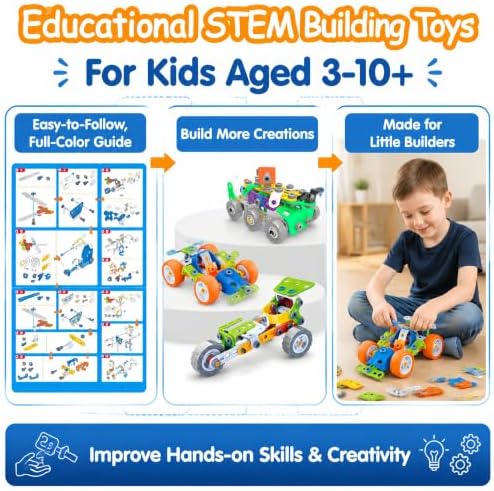 11 in 1 STEM Building Toys, 175 Pieces Construction Kit for Kids Ages 4-8 - Image 3