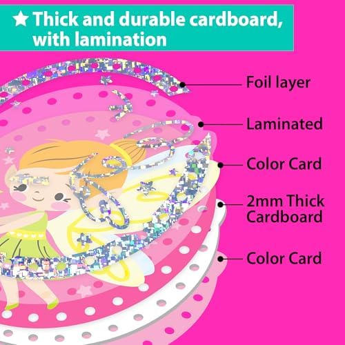 EZCRA Premium Lacing Cards for Kids Ages 3-6 | 10 Double-Sided Unicorn and Fairy Sewing Cards with Multilingual Learning | Durable Cardboard Fine Motor Skills Educational Activity - Image 3