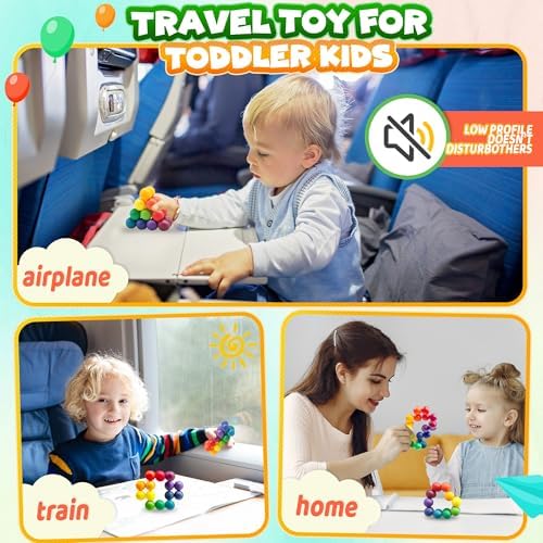 Sensory Autism Balls Toy for Toddler Kids, Airplane Travel Toys for Age 3-5 5-7 3-4 4-8 School Fidget Classroom Autistic Calm Down Treasure Prize Box Dementia Activities Easter Basket Stuffers Gifts - Image 3