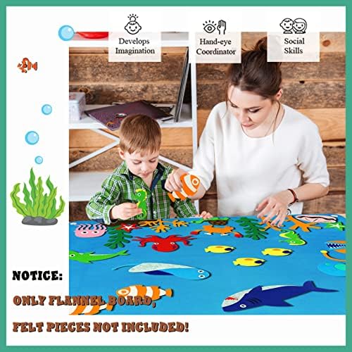 Craftstory 3.5 Feet Flannel-Board for Toddlers Preschool as Kids Felt Stories Activities Play Kits Wall-Hanging Birthday Gifts (Blue) - Image 2
