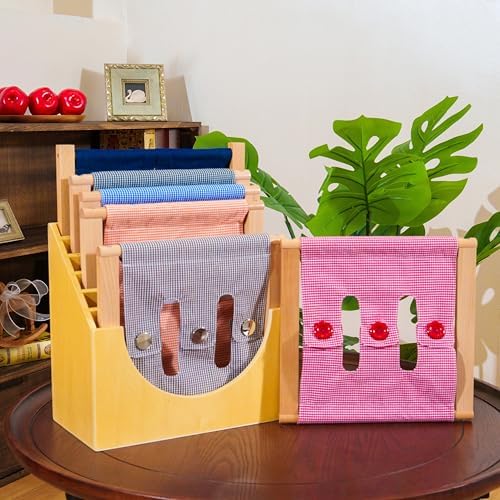 Montessori Dressing Frames Set with Stand- 6 Toddler-Friendly Practical Life Frames & Cabinet, Solid Beechwood Fine Motor Skills Toys for Kids Ages 3+, Preschool & Homeschool by PENEPICO-SIMPLELIFE