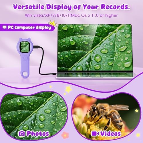 Ashfly Kids Microscope, 500X Digital Magnifying Glass, STEM Toy, Purple - Image 5