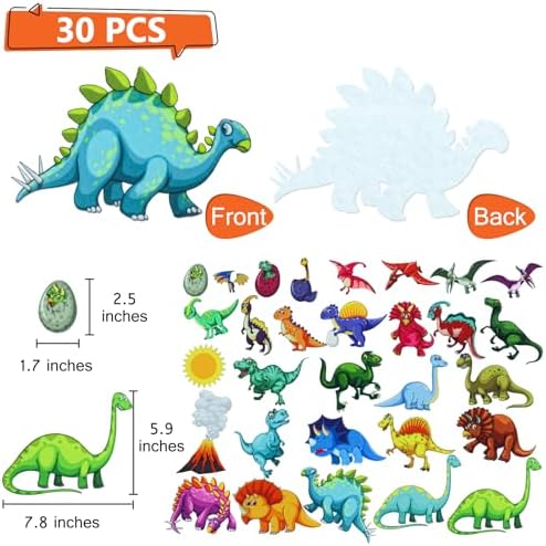BXI 30 Pcs Dinosaurs Felt Board Story Pieces Set for Toddlers, Preschool & Kindergarten, Precut Felt Marine Life Figures for Preschool Crafts Activity Early Learning Storytelling - Image 2