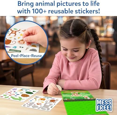 Skillmatics Peelies – Animals, Reusable Stickers, Travel Toy for Toddlers - Image 2
