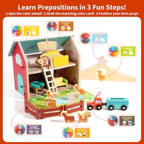 INIFEIDALA Montessori Farm Dollhouse for Toddlers 3-5 - Image 5