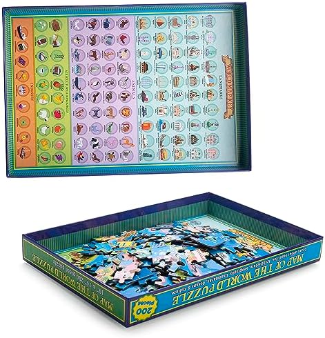 200 Pieces World Map Jigsaw Puzzle for Kids Ages 4-8, Environmental Recyclable Cardboard, Portable, Hand-Eye Coordination, Spark Educational Conversations - Image 4