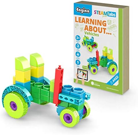 Engino STEAM Labs, Learning About Vehicles, STEAM Kit for Ages 3+, Building Blocks, STEM Kit for Girls & Boys, Learning & Education Toys, Kindergarden Toys (5 Models) by Engino