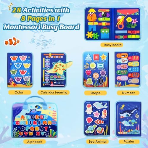 Busy Board Montessori Toys for 2 Year Old Boy Birthday Gift Busy Book - Image 2