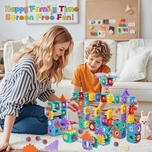 AOSITE 234 PCS STEM Marble Run Building Learning Toy Kid Gift Construction Race Track Marbles Run Building Block for 4 5 6 7 8 9 10 11 12Years, Creative Marble Run Games Boy Girl Birthday Xmas Present - Image 6