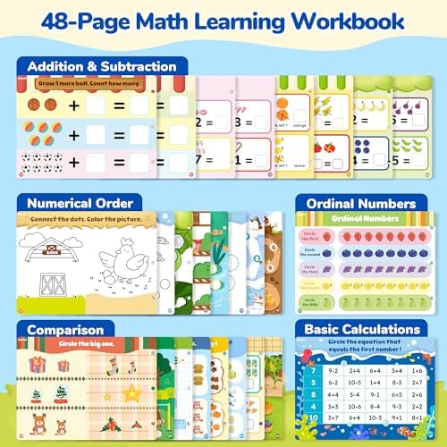 JoyCat Math Busy Book for Toddlers Reusable Preschool Workbook for Ages 3–8 - Image 5
