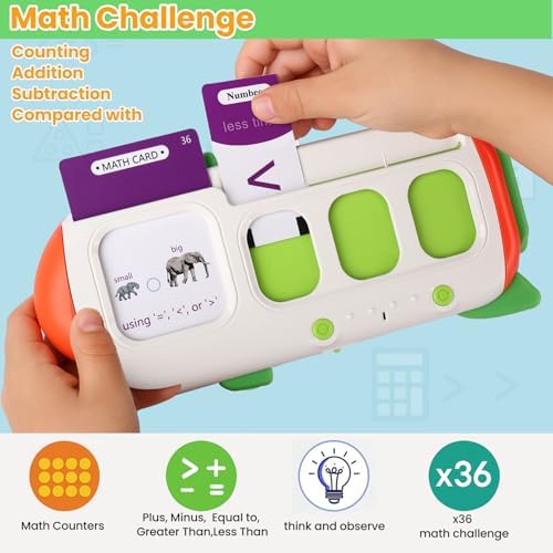 Talking Phonics Card Reader for Kids Ages 3-7, 5-Level Learn-to-Read System with Letter Sounds, Word Blending, Sight Words and Math Games, Preschool Kindergarten Homeschool Learning Toy - Image 6