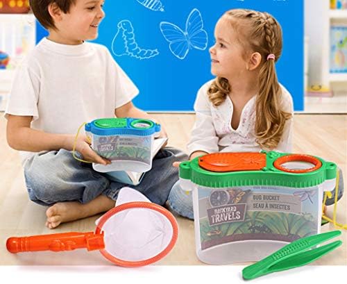 Portable Nature Observation Box with Dual-View Enlargement Viewer, Transparent Critter Container for Outdoor Exploring Includes Net and Tweezers, for Explorers and Students - Image 2